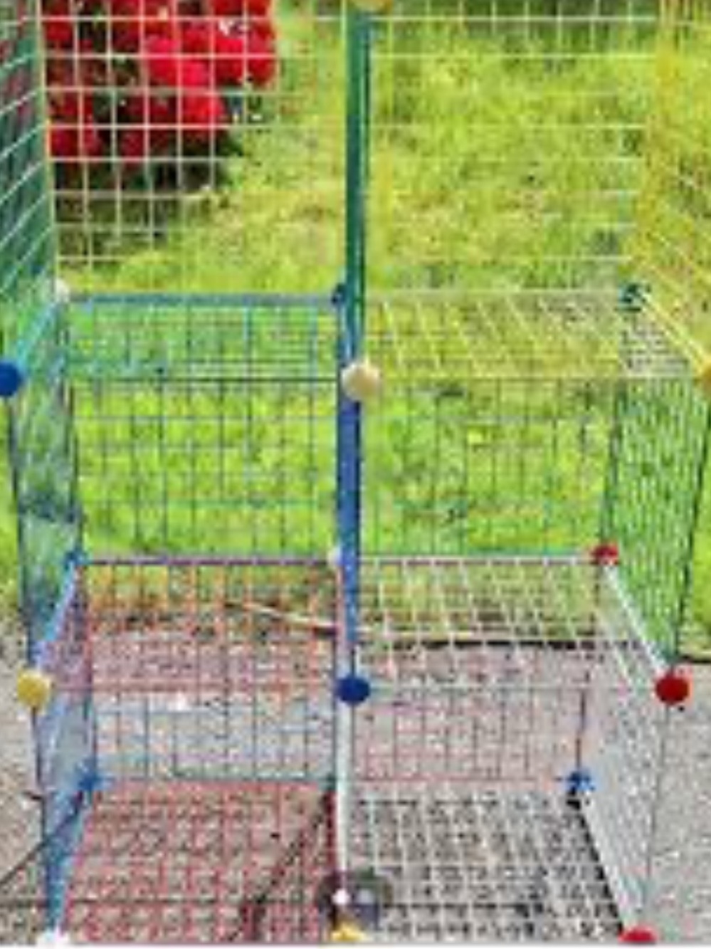 Colorful Kids Vintage Modular Wire Cube Grid Building Panels - Multicolor